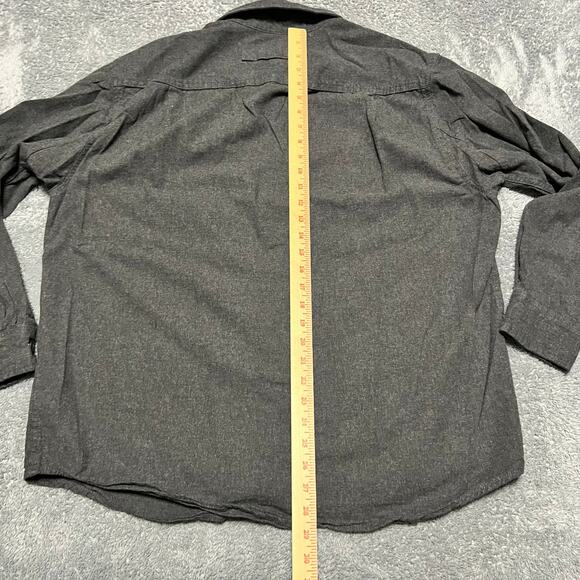 Duluth Shirt Mens Large Free Swingin' Flannel Relaxed Fit Gray Button - Picture 4 of 8